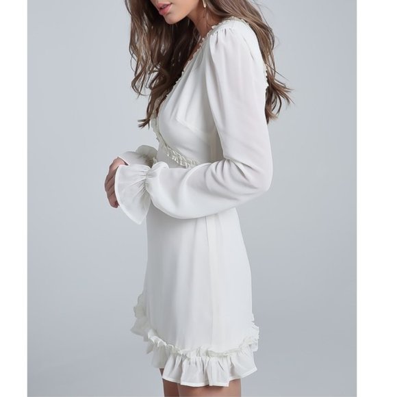 WOVEN RUFFLED OPEN BACK MINI DRESS - Picture 2 of 6